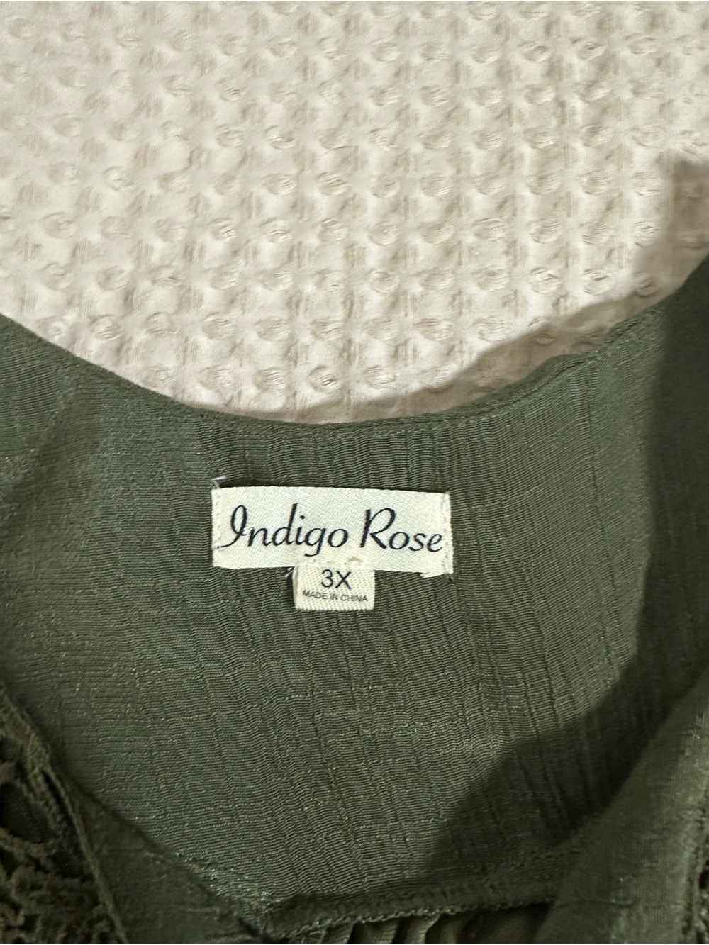 Lucky Brand, Olive Green, Crochet-Yoke, Boho, Women’s Dress - Picture 3 of 3